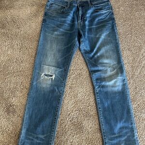 Men's Blue Distressed Jeans